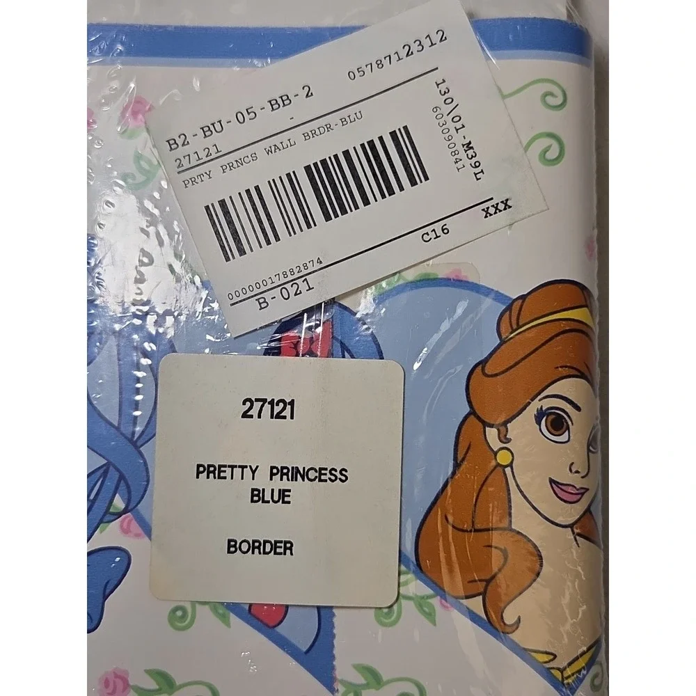 1 Vtg Disney Pretty Princess Blue Wallpaper Border #27121 PrePasted‎ 5YD x 6.75